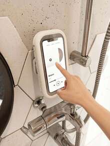 耐用 360° 旋轉防水淋浴手機支架，伸縮式可調角度，適用於浴室牆面、防霧高靈敏觸控安裝盒、鏡子、浴缸、廚房及防水浴室觸控螢幕 - 彩色 - 查看 11