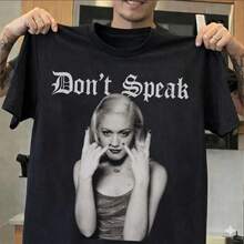 Camiseta unisex Don't Speak, estética vintage de los 90, camiseta de la gira No Doubt, mercancía de banda de rock retro, regalo para amantes de la música - Negro - Ver 1