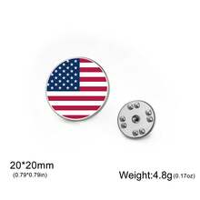 TEAMER 1pc Fashionable Women's Stainless Steel Round Brooch With Colorful National Flag Pattern, Unique Meaningful Exquisite Accessory, National Commemorative Gift For Friends - Brooch - View 14