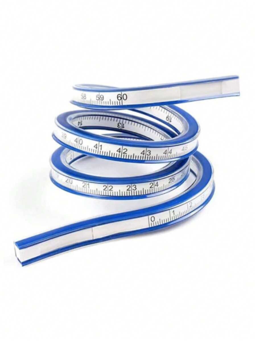 2 piezas Regla curva de doble escala (cm/pulgada) & Borde curvo flexible - Herramienta de dibujo de plástico multifuncional, adecuada para dibujo, diseño, manualidades - Herramienta de medición portátil y duradera para artistas, estudiantes y uso en oficina/escuela - A - Ver 1