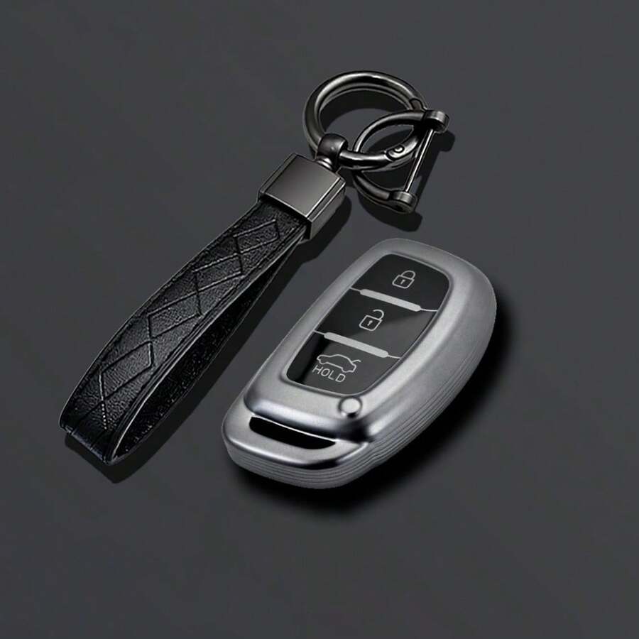 3-Button TPU Car Key Cover Compatible With Hyundai Solaris Verna Elantra Santa Fe I10 I20 I30 I35 I40 IX35 IX45 Creta Tucson Accent - A - View 1