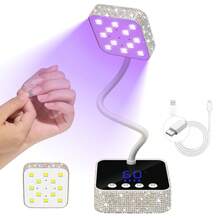 DianaBeauty Wireless LED UV Nail Lamp, Rechargeable, Auto-Sensing Touch Control, Fast Drying, 360° Flexible Desk Lamp - Silver - View 10