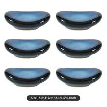 6 buah Alas Sumpit Keramik, Bentuk Oval, Gaya Vintage Jepang, Dapat Digunakan Sebagai Alas Pisau, Garpu, Sendok, Cocok Untuk Dapur Rumah, Hotel, Restoran, dan Tempat Makan Lainnya - View 15