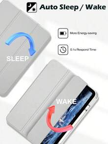 iPad (A16) 第11代 11吋 2025 輕量自動喚醒/睡眠保護殼，相容第10代 10.9吋 2022，附筆筒、可調節三折支架 - 淺灰色 - 查看 3
