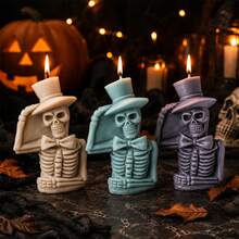 Skeleton Man Silicone Candle Mold Halloween Skull Mold DIY Craft Mold Gothic Horror Resin Wax Mold For Handmade Candle Making Supplies - Skull - View 8