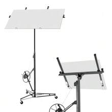 Plasterboard Lifter For Drywall Panels And Ceilings: Max. 68 Kg, Working Height, 60-Degree Tilt, Foldable With 3 Locking Wheels For Easy Transport - 灰色 - 查看 1