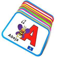 28 Spanish Alphabet/Animal/Fruit Double-Sided Cognitive Learning Cards (15cm X 11cm) - Exquisite Illustrated Teaching Cards, Early Education Reading Game - Multicolor - View 13