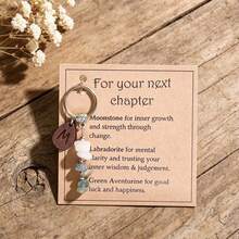 CFUNIQ 1pc Personalized Next Chapter Keychain, Personalized Crystal Key Ring, New Job Gift, Graduation Gift, New Home Gift, Good Luck Gift - Multicolor - View 4