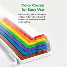 Paper Craft Alignment Guide Set With Storage Box, Includes 7 Precision Layered Spacers, Colored Size Labels, 1/16" And 1/2" Increments, Suitable For Card Making And Scrapbooking Projects - A - View 2