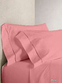 Set Of 6 Pillowcases With 400 Thread Count Hemstitch - FP - 乾枯玫瑰色 - 查看 2