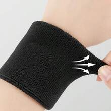1pc Sports Towel Wristband Running Badminton Sprain Protection Wrist Sleeve Fitness Sweat-Absorbing Wiping Multi-Color Knitted Quick-Dry - Multicolor - View 4