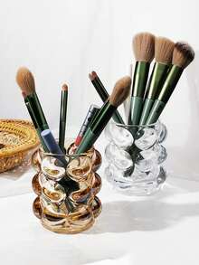 Simple "In Style" Creative Round Glass Makeup Brush Storage Brush Bucket Table Decoration Candle Holder Candle Cup - Multicolor - View 2