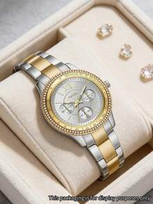 Fossil 女款日常時尚雙色不鏽鋼手鍊石英計時腕錶 ES5107 百搭手錶 - 銀色 - 查看 2