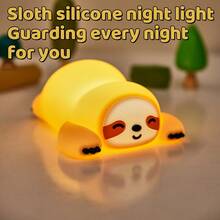 GLOOPRO Sloth Night Light, Children's Nursery Decor Lamp, Bedside Lamp, Sleep Aid Light, Nursing Light, 3-Level Adjustable Brightness, Touch Sensor, USB Rechargeable, Type-C Interface, Fun Office Desk Bedroom Lamp, Birthday Christmas Gift - Sloth Night Light - View 2