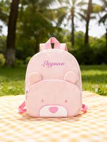 Personalized Corduroy Backpack With A Bear Accent, Breathable Backpack Designed For Women, Making It An Ideal Choice For Back-To-School - Multicolor - View 7