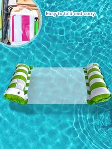 Portable Striped Mesh Pool Float Hammock, Inflatable Water Floating Lounge Chair Pad, Summer Pool Party Adult Beach And Poolside Leisure Essential - Multicolor - View 12