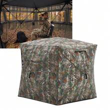 CuisinSmart Pop Up Hunting Blind With See Through Silent Windows, Camo Weather Resistant Ground Tent For Turkey Deer Duck Hunting, Portable Shelter With Carry Bag 59x59x65.75 Inch - 59x59x65.75 Inch - View 1