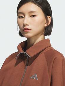Adidas Women's FLEECE JKT Knit Collarless Jacket KC0048 - Brown - View 5