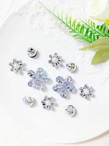 10pcs Silver Shoe Charms Decoration Compatible With Perforated Slippers DIY Accessories - Silver - View 4