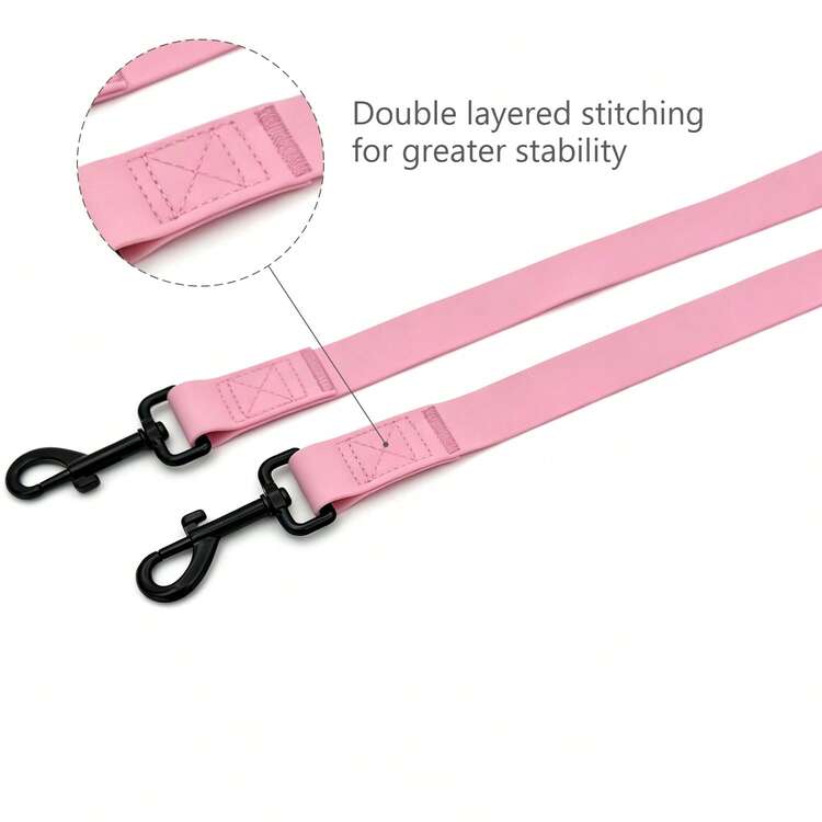 PVC Pet Leash & Collar Set, 1-To-1 & 1-To-2 Lead, Adjustable Cat & Dog Collar - Soft & Waterproof, Suitable For Medium To Large Dogs - Green - View 6
