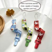 ZooTime 3pcs Paper Card Set Baby Fruit Pattern Pacifier Anti-Drop Chain Clip, Cute Printed Baby Pacifier Holder Strap, Anti-Drop Design, Strong Clip, Portable For Outings, Baby Soothing Supplies, Newborn Essentials, Pacifier Anti-Loss Strap, Baby Feeding Accessories, Multiple Patterns Available - Multicolor - View 3