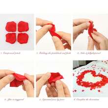 1000 pezzi di petali di rosa rossa artificiali, fiori romantici fatti a mano, adatti per decorazione di matrimoni, feste, casa, compleanni, centrotavola, camera da letto, stanza, bagno, regalo di San Valentino, decorazione di laurea - Multicolore - Visualizzare 3