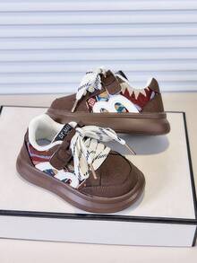 1 par de zapatillas deportivas casuales para bebé y niño pequeño, zapatos de skate, transpirables y cómodos, de moda, con cierre de gancho y bucle, para todas las estaciones, primavera y verano, nuevo estilo, zapatos para niños y niñas, zapatos para bebé, zapatos para niño pequeño, zapatos para caminar, para uso al aire libre - Marrón - Ver 3