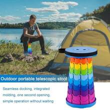 Rainbow Multipurpose Portable Folding Telescopic Stool - Multicolor - View 4