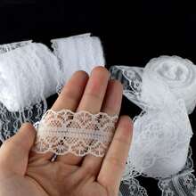 1PC- 5 Yards Lace Trim DIY Handmade Decoration Clothing Edge Knitting Tablecloth Sofa Lace Fabric Material - White - View 4