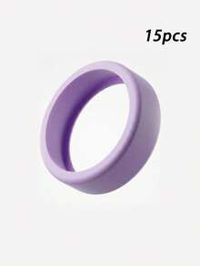 15pcs Silicone Anti-Scratch Soft Rings, Lightweight Elastic Silicone Covers, Daily And Fitness Protection, Scratch-Resistant, Soft Silicone Material, Suitable For Sports Wear - Multiple Styles - View 14