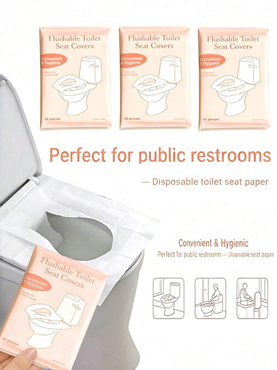 Disposable Toilet Seat Covers, Portable Soft Comfortable, Individually Wrapped, Suitable For Most Toilets, Easy To Use For Travel, Camping, Hotel And Public Restrooms, Disposable Protection, Essential For Airplane, Camping, Hotel Supplies, Travel Necessities