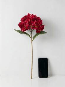 MEHELANY 1件酒紅色仿真繡球花，16cm逼真絲綢繡球花裝飾，高品質仿真花卉，適用於DIY婚禮花束、派對、居家客廳、廚房、花園、酒店、辦公室、秋季感恩節、萬聖節、豐收季節裝飾、DIY花環、禮物 - 秋紅 - 查看 4