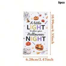 48 pièces Cartes de décoration de bâtons lumineux scellées pour Halloween, motif fantôme blanc & citrouille, décoration de maison pour Halloween, décoration de fête d'Halloween, cadeaux de fête, fournitures de fête d'Halloween (bâtons lumineux non inclus) - Voir 9