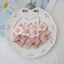 10pcs Vintage Floral Bow Fabric Hair Tie Pack - Multicolor - View 7