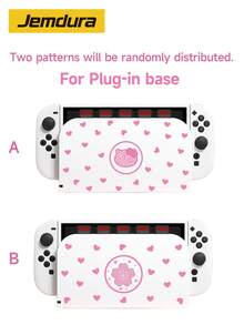 1 pieza Funda protectora compatible con 2 (2025), Switch NS, Switch OLED, Switch Lite, con diseño de corazón rosa, lazo y estampado de leopardo para gatos, incluye estuche de almacenamiento, ranura para tarjetas y base, el mejor regalo para jugadores de Switch - Multicolor - Ver 18