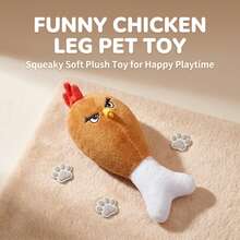 Crinkle Sound Realistic Chicken Drumstick Dog Toy, Boredom Relief & Self-Entertainment Gadget For Small To Medium Dogs, Chewing, Battery-Free - Multicolor - View 1