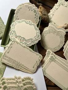 1 Box 30 Sheets Minimalist Creative Embossed Sticky Notes, DIY Decoration Collage Craft Materials, Holiday Gift, Personalized Scrapbook Stationery, Back To School Essential - Rectangle - View 12