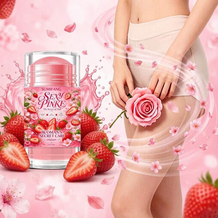 SUMIFANG Strawberry Intimate Care Cream, Soft & Radiant, With Natural Plant Extracts, 72-Hour Long-Lasting Fragrance, Repairs Dull Skin In Intimate Areas, Restores Bright & Pink Texture, 40g - 40G - View 1