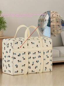 Extra Large Durable Foldable Storage Bag With Handle - Made Of High-Strength Polyester Fabric, Dust-Proof And Moisture-Proof, Cute Cartoon Pattern, Suitable For Travel, Moving, Packing, Clothing And Bedding Storage, Essential For Moving, Fun Design, Sturdy Structure, Great Packing Assistant, Suitable For Students, Frequent Travelers, Can Be Stored In Suitcase, Foldable, Large Capacity Storage Bag - Multicolor - View 8