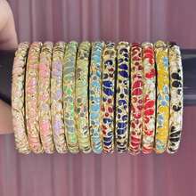 1pc Vintage Palace Style Bohemian Hand-Painted Colorful Enamel Cloisonné Bracelet, Suitable For Women And Girls Jewelry - Double Teardrop Bracelet - View 1