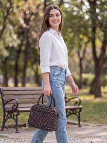 Floral Quilted Insulated Lunch Bag - Leak-Proof Reusable Thermal Cooler Tote, Large Capacity, Cute Coquette Style For Work, School, Picnic & Travel - 蒙特內哥羅 - 查看 7