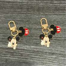 1/2pcs Disney New Cute Heart-Shaped Mickey Minnie Mouse Couple Keychain, Unisex Exquisite Metal Bag Charm Key Chain - Multiple Styles - View 12