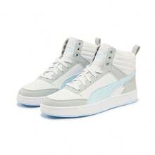Puma Spring/Autumn Unisex Mid-Top Sports Shoes, Casual Versatile Retro Athletic Sneakers 40098002 - White - Aquamarine - Platinum Gray - View 2