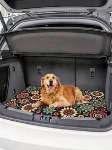 Alfombra de maletero de coche con diseño floral bohemio, impermeable, antideslizante, apta para mascotas, forro de carga lavable a máquina, fácil de limpiar, resistente a arañazos, protector de maletero para SUV, sedán, CUV, furgoneta, viajes, camping, dueño de perro, accesorio interior de coche, regalo para mujeres - A - Ver 1