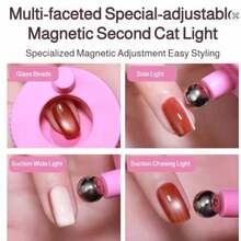 1pc Automatic Cat Eye Magnetic Nail Art Tool, U-Shaped Strong Magnet With Spherical Magnet, Suitable For Beginners To Easily Create Various Cat Eye Effects At Home, Applicable For Nail Salons - Multicolor - View 2