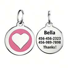 1pc Personalized Shiny Paw Print Pet ID Tag, Customizable With Your Phone Number And Pet Name, Engraved Dog Tag, Cat ID Tag, Customized Engraved Pet ID Tag, Prevent Pets From Getting Lost During Outdoor Activities, Can Be Attached To Cat And Dog Collars, Pet Pendant - Multicolor - View 9