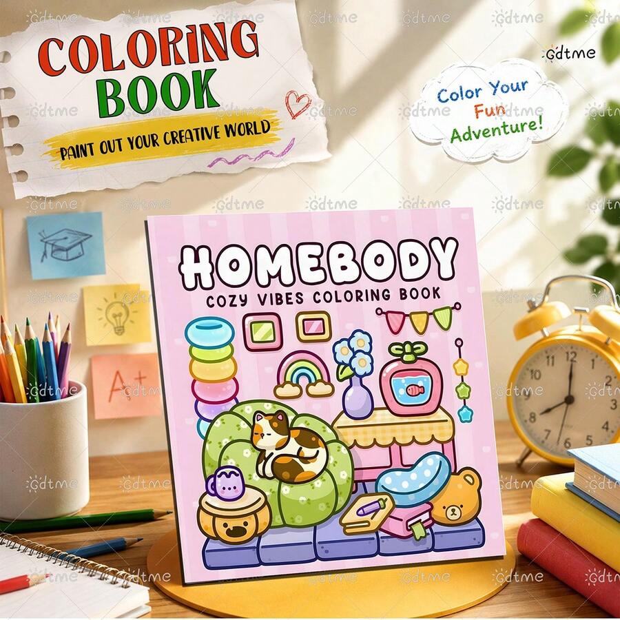 GDTME Little Moments: Student Coloring Book, 24 Pages Of Cute And Cozy Everyday Animals, Warm And Healing, Birthday Gift For Family And Friends, Back-To-School Gift, Halloween, Thanksgiving, Christmas Gift, Party Doodles. - Comfortable Daily Life - View 1