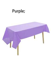 1/6pcs Light Tone Tablecloths. Disposable Rectangular Plastic Colorful Tablecloths, Suitable For Outdoor Scenes, Festival Events, Ice Cream Party Decoration, And Restaurant Graduation Ceremonies, Weddings, Picnics And Other Occasions. - A - View 15