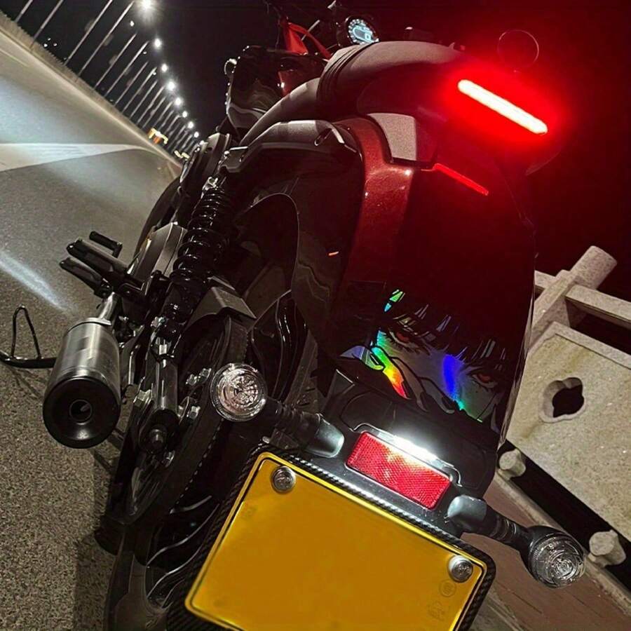 2款長款動漫眼睛裝飾貼紙-全息汽車貼花,亮面防水抗UV防刮乙烯基貼紙-適用於汽車、摩托車、筆記本電腦-適合女孩與男孩的完美動漫禮物,動漫汽車配件,吸睛設計 - 彩色 - 查看 1