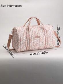 大容量女用媽媽包旅行包，絎縫嬰兒尿布包附肩帶，花卉健身包尿布包，嬰兒必需品 - 彩色 - 查看 10